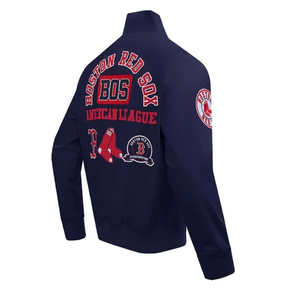 Men´s Boston Red Sox Pro Standard Navy Area Code Twill Full-Zip Jacket Bomber & Varsity